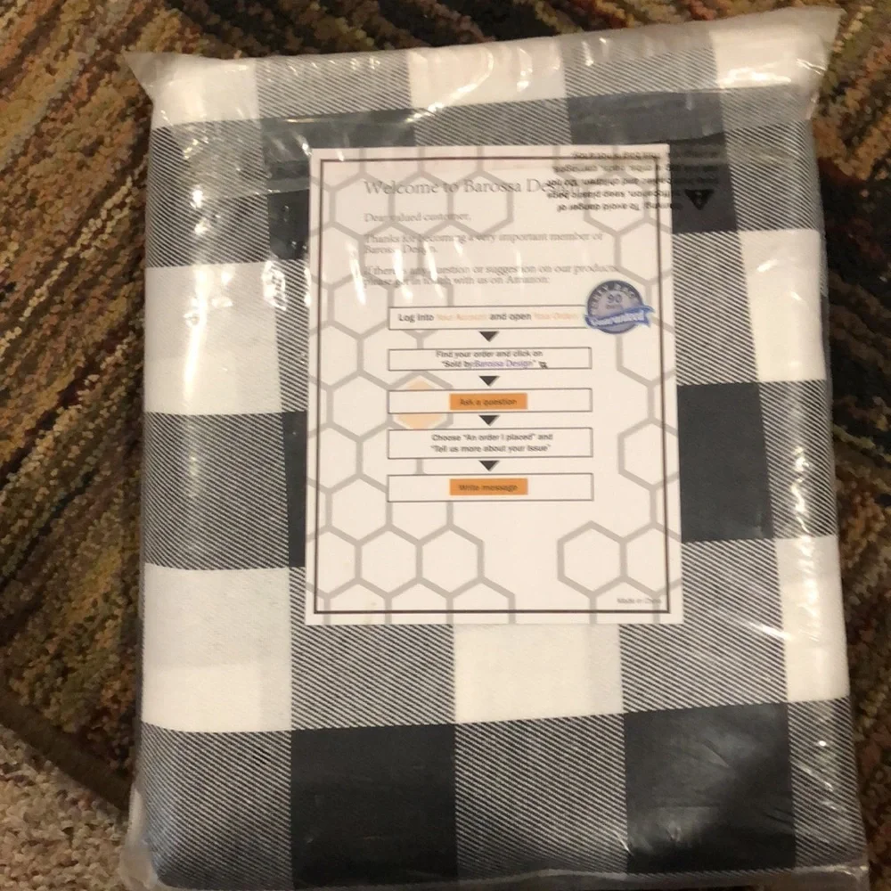 Buffalo Check Fabric Shower Curtain. 72” x 72 by Barossa